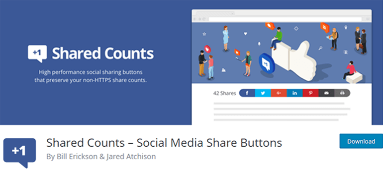 Shared Counts Social Media Share Buttons