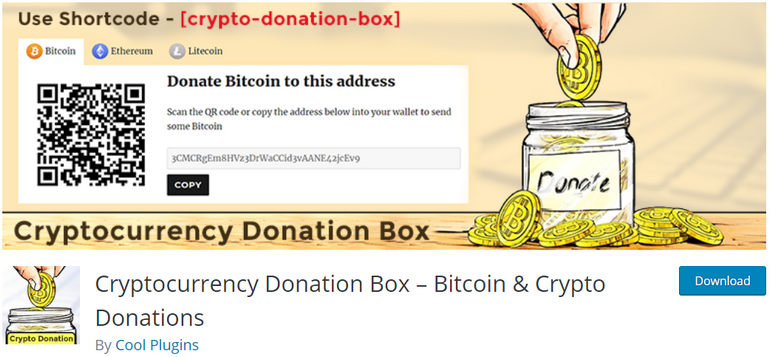 Cryptocurrency Donation Box Plugin