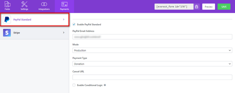 PayPal-Donation-Form-Settings