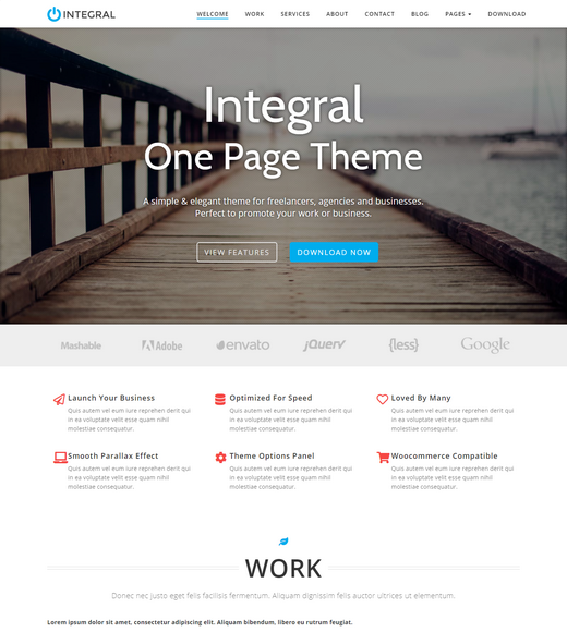 Integral WordPress Landing Page Theme