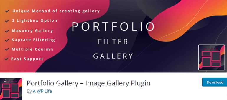 Portfolio Gallery - One of the Best Free WordPress Gallery Plugins