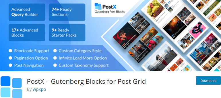 PostX Gutenberg Blocks for Post Grid