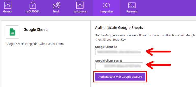 Authenticate Using Google Account