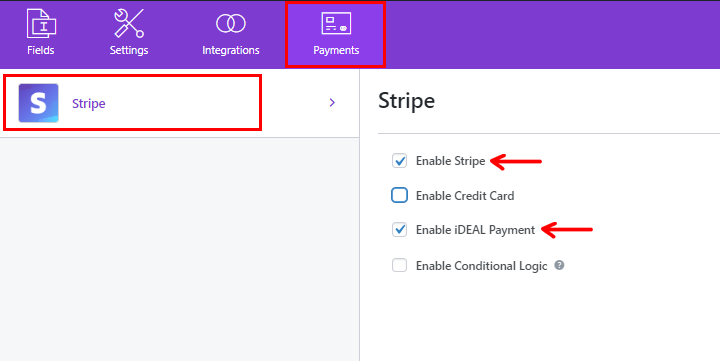 Enable Stripe And ideal Payment