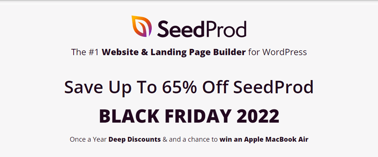 SeedProd Black Friday Yearly Sale