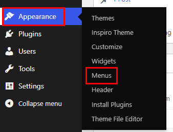 Open Menus from Appearance
