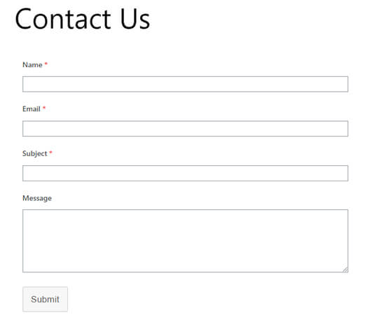 Preview Contact Form