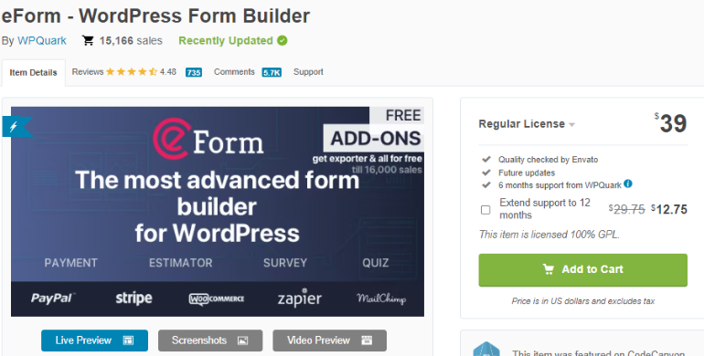 eForm Best WordPress Form Plugin