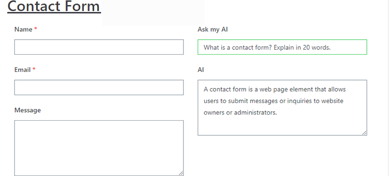 AI in Contact Form