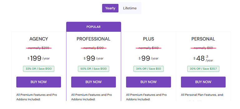 Everest Forms Pricing Page