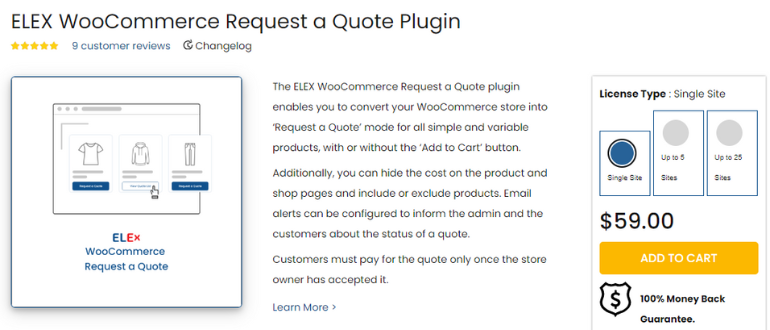 Elex WooCommerce Quote Plugin