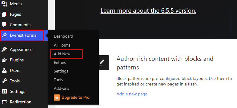 Click on Add New Forms