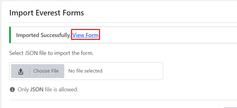 View Forms on Imported Forms